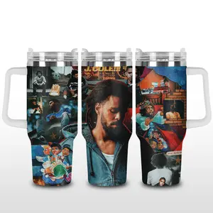J. Cole The Fall-Off World Tour The Fall Off Album v7 Men's Stainess Steel Tumbler, The Dreamers Tumbler , Vintage Music Merch Tumbler, Retro 90s Rap Style, New Album Gift For Fans