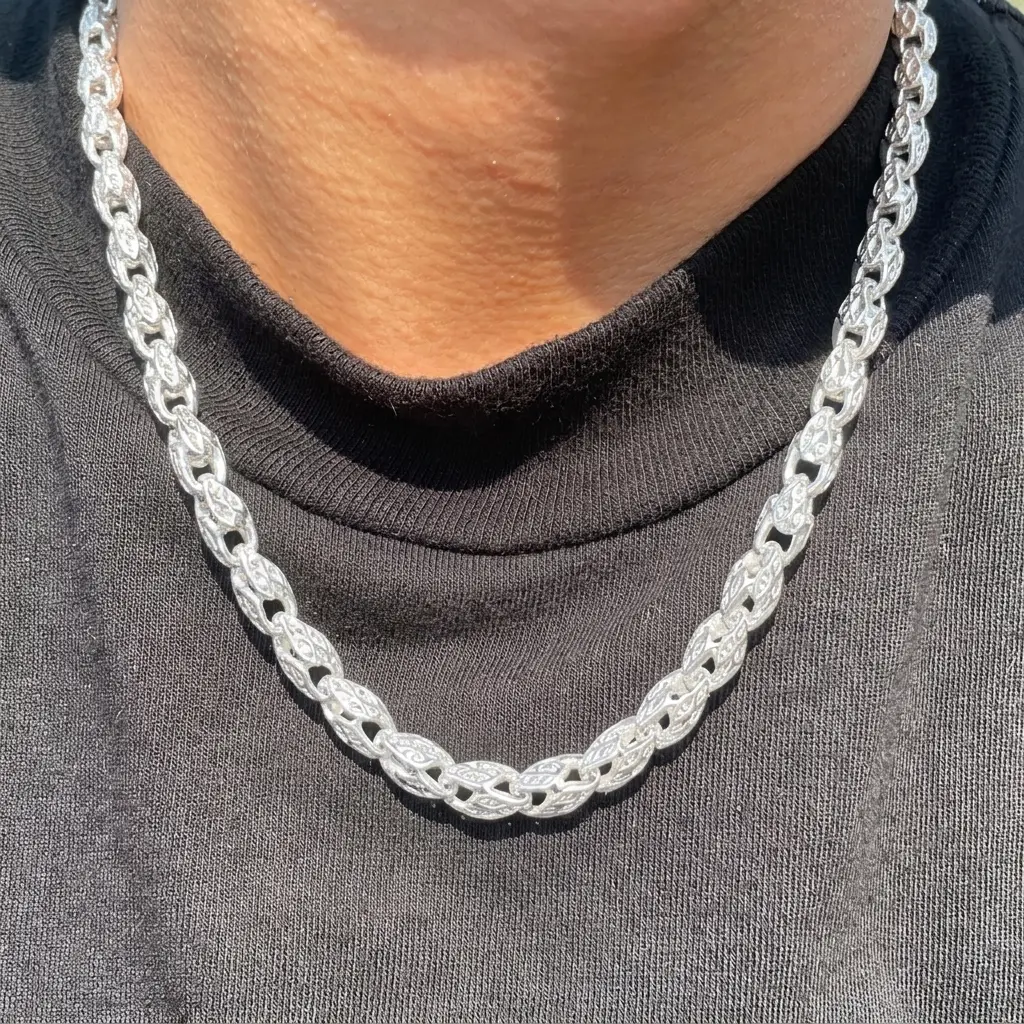 925 Sterling Silver 5mm Classic Width Faucet Chain Link Necklace - 20"/24" Solid Men's Jewelry, Elegant