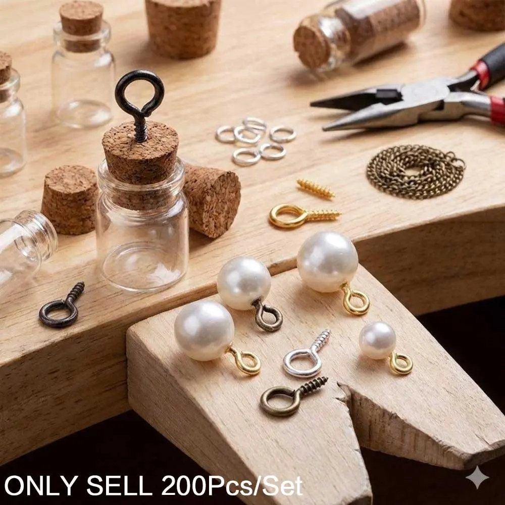 Professional DIY Jewelry Making Kit - 200 Pieces Rust-Proof Eye Pins, Jump Rings, Clasps, and Earring Hooks for Crafting Unique Earrings, Necklaces, and Bracelets. High-Quality Beading Supplies for Creative Handmade Accessories.