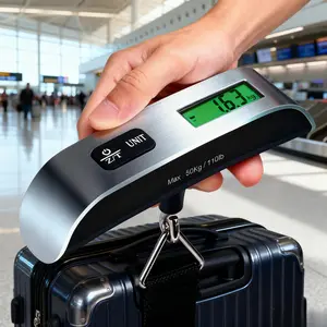 Portable Digital Luggage Scale, Pet Accurate Weighing, Hanging Suitcase Scale with Backlit LCD Display, Travel Luggage Weight Scale with Hook