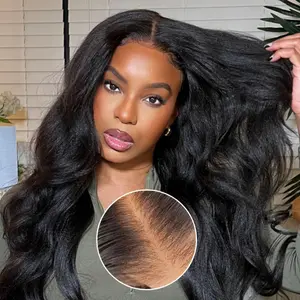 Kie's Same Wig / Yaki Straight 13X4 Pre-Everything Put On and Go Lace Front Human Hair Wig