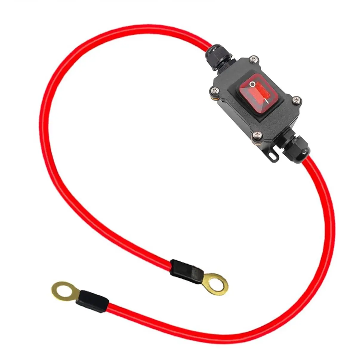 DC12V Inline Wire Switch DC12-24V DPST Dual Side Wiring Switch 25A IP65 with On/Off Quick Connect/Disconnect Switch