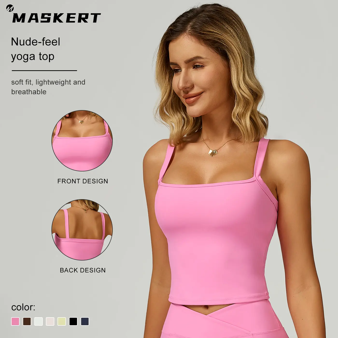 MASKERT Women's Solid Color Sports Tank Top Casual Breathable Activewear for Yoga, Gym Workouts summerwins Running Tank Athletic Wear tiktokshopbacktoschool