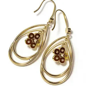 Gold Teardrop Dangle Earrings for Women Vintage Flower Pearl Rhinestone Drop Earrings 2026 Trendy Fashion Jewelry for Wedding Bridal Bridesmaid Birthday Anniversary Mothers Day Valentines Day Christmas Holiday Gift for Her Daily Party Wear