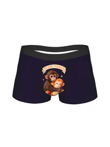 1 piece Team Punch Lonely Baby Monkey Punch Hugging A Plush Toy Monkey Underpants Men's Underwear Boxer Briefs
