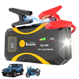 Car Jump Starter 12V, Portable Battery Booster Pack with LED Flashlight, USB Power Bank, Smart Jumper Cables for Cars, Trucks, SUVs, Motorcycles – Compact Emergency Starter