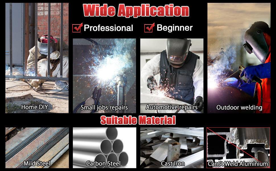 160Amp 3 IN 1 Welder, Flux Core Welder/Lift TIG/Stick Welding Machine, Auto Darkening Welding Glasses MIG Welder, Portable MINI Welder Machine 110V, Gasless MIG Welder with IGBT Inverter