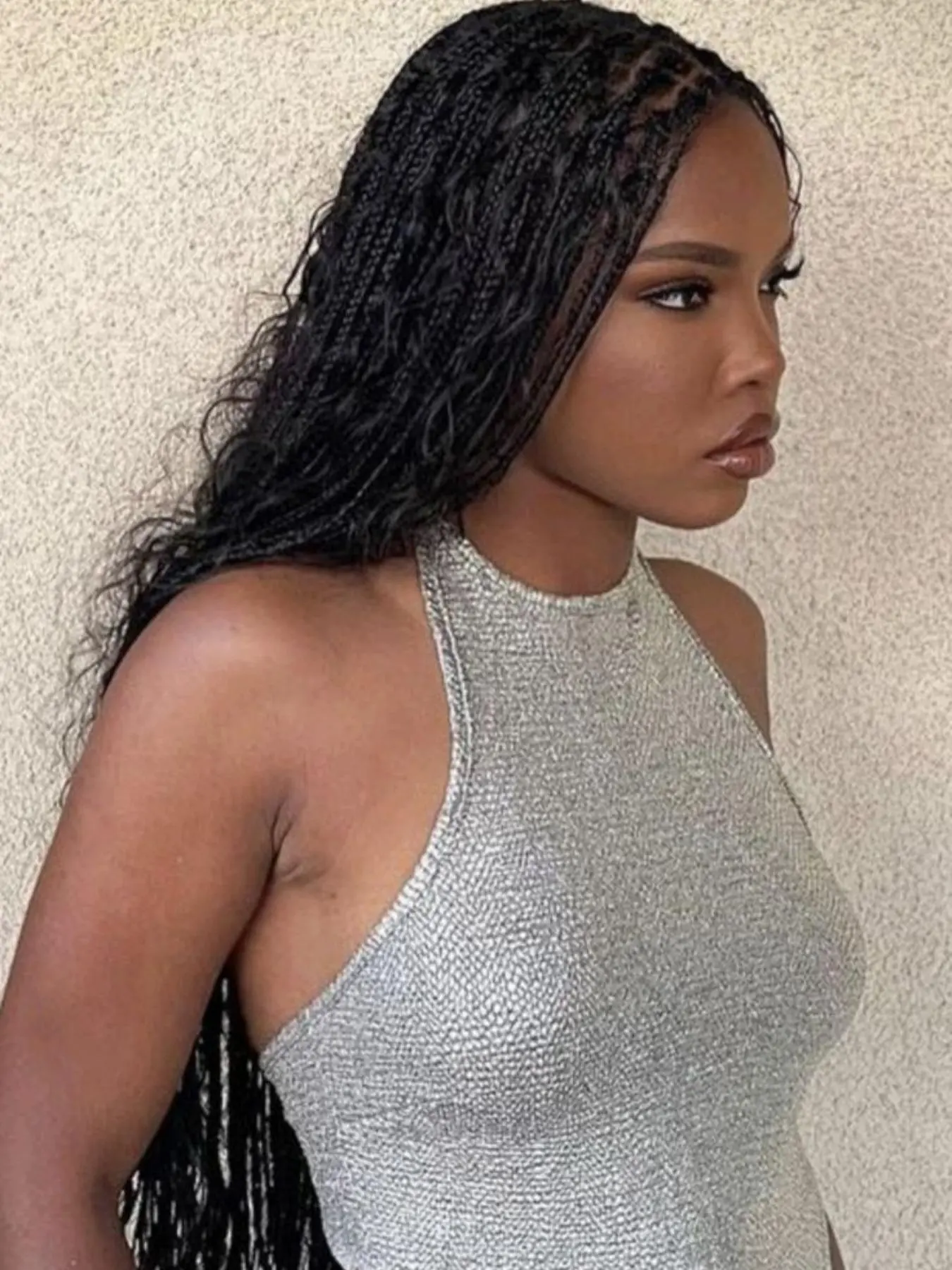 32 Inch Long Wavy Box Braided Lace Wigs for Women, Gorgeous Fluffy Wigs without Bangs, Synthetic Braided Lace Wigs for Party, Daily Use
