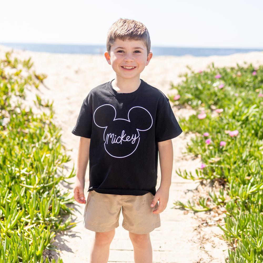 PatPat Disney Mickey and Friends Family Matching 3pcs Set Mickey Mouse Allover Print Sporty Dress Cotton Top Romper Casual Suits Unisex Classic Mickey Design 3D Effect