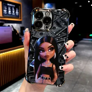 Phone Case - Anime Fashion Cute Bratz Doll Phone Case Compatible with Iphone 17, 16E, 16, 15, 14, 13, 12, 11 , Pro, Max, Air, X, XR, XSMAX, 8, 7 Plus, Featuring a Transparent Soft Back for Drop Protection