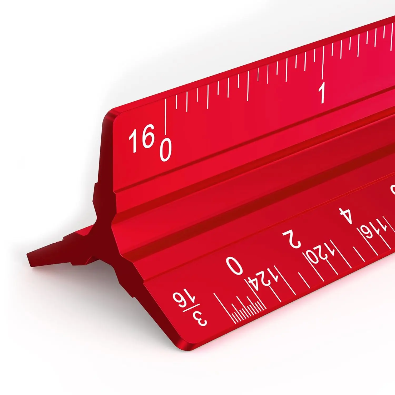 12 in Imperial Alloy High-Impact Triangular Architectural Ruler for Architects - Multi-Scale, 3 Sides with 6 Scales, Accuracy Color-Coded, Quick Selection Construction Blueprint Drafting Tool with Manufacturer Warranty