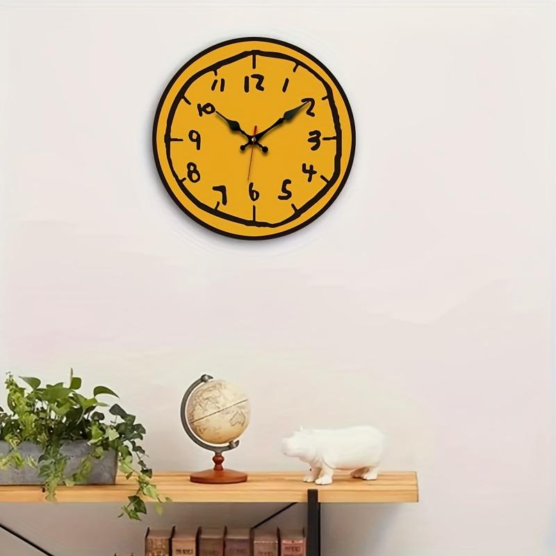 1pc Modern Minimalist Wooden Silent Wall Clock - Non-Ticking Quiet Operation, Round Elegant Design Suitable for Home Decor, Rooms, Bedrooms & Gifts