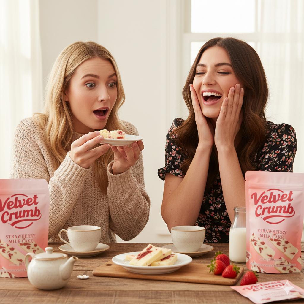 Strawberry Milk Cake, Ideal Halloween & Christmas Party Treat, Soft Sweet Snack for Breakfast & Office Strawberry Milk Cake, Ideal Halloween & Christmas Party Treat, Soft Sweet Snack for Breakfast & Office