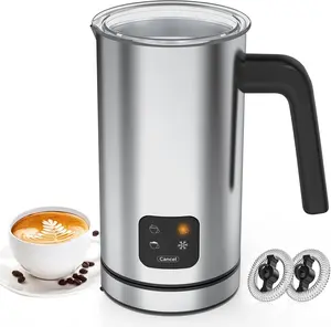 Milk Frother Electric, Warm and Cold Milk Steamer, 4 IN 1 Automatic Milk Warmer Stainless Steel with Touch Screen for Coffee, Latte, Macchiato, Cappuccino, Hot