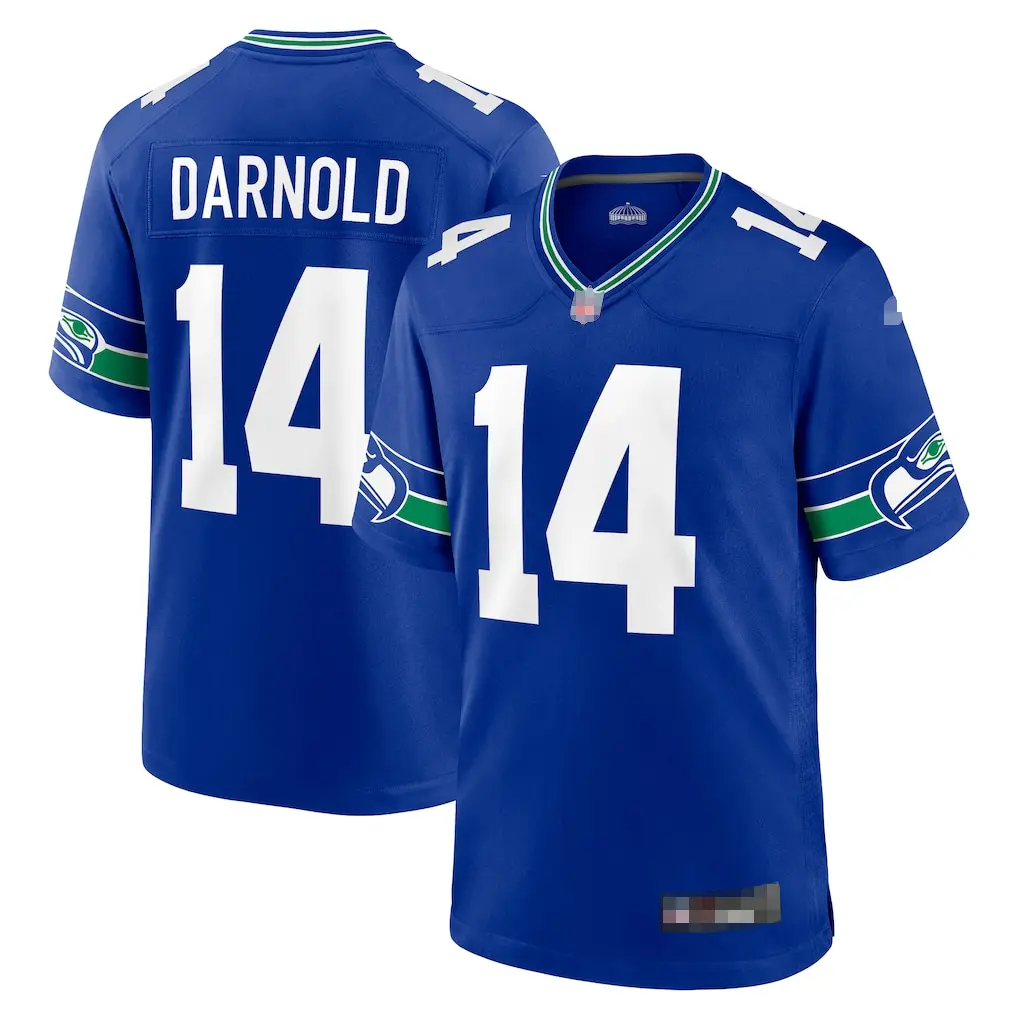 Men's Seattle Football #14 Darnold Premium Stitched Fan Edition Jersey