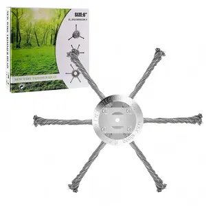 6-Inch Wire Weeding Brush Trimmer Head, 1 Set Electric Weed Blade Head, Wired Trimmer Head Replacement, Weed Trimmer Accessory Suitable for Electric Cordless Fine Rope Trimmer, Cordless Grass Trimmer