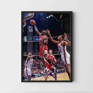 [Unframed] Michael Jordan Chicago Bulls Print, Iconic Basketball Moment Photography, Vintage Wall Art