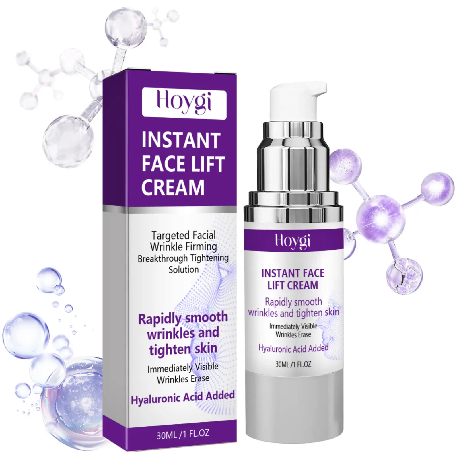 Hoygi Instant Face Lift Cream - Mineral Oil-Free Gentle Care Moisturizer for Dry Skin, Reduces Lines, Ideal for Daily Application