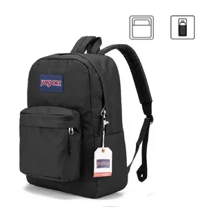 JanSport Cross Town Backpack 17“ x 12.5” x 6" - A Simple Bag for Everyone with 1 Main Compartment and a Front Utility Pocket - Premium Accessories - Black