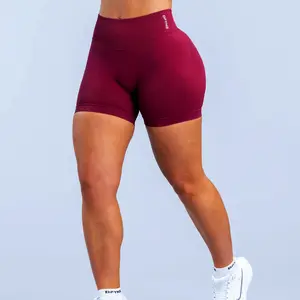 DFYNE Impact 4.5'' Crimson Workout Shorts for Women – Seamless High Stretch Fitness & Yoga Shorts