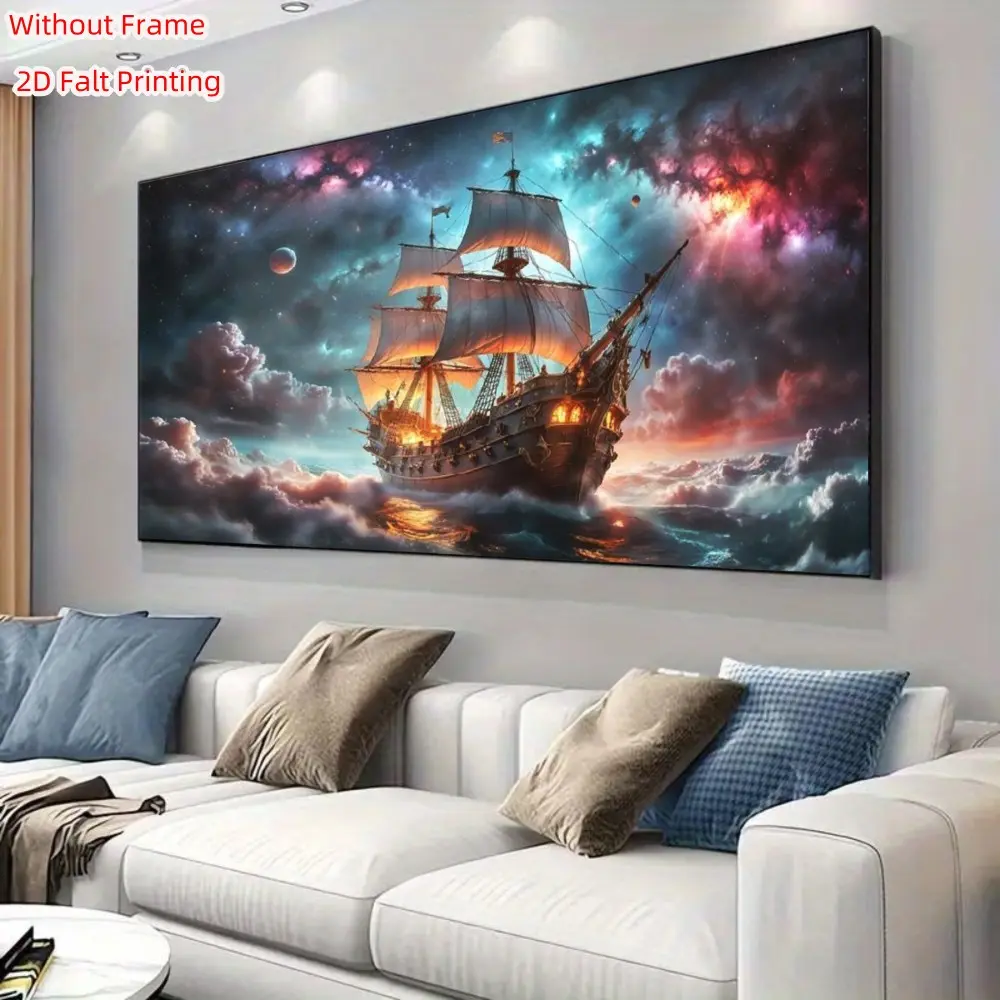 Large Ship Pattern Diamond Painting Kit, DIY Full Round Diamond Art, Home Decor for Living Room, Bedroom, Hallway, Perfect Gift for Holidays