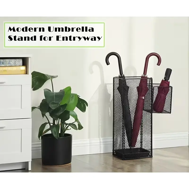 Square Umbrella Stand - Home Organizer for Entryway Umbrella Storage