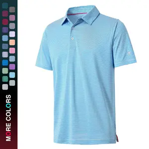 M MAELREG Men's Striped Polo Shirt Short Sleeve Quick Dry Breathable Golf Casual Top Summer Outfit Trendy Look Daily Wear SpringStatements