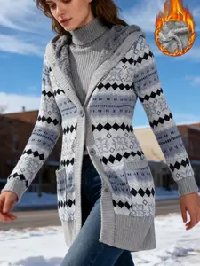 Y2K Style Knitted Sweater Warm Fleece Lined High Cost Performance Excellent Insulation Fashionable Winter Apparel for Women Cozy Comfortable Knitwear