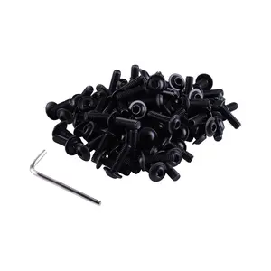 Flanged Button Head Socket Cap Screws Bolts，30 Pcs M6-1.0 x 20 mm Black Screws Bolts, Full Thread, Allen Socket Drive, Stainless Steel 304