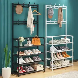 Clothes Hanger With Multi-Layer Shoe Rack