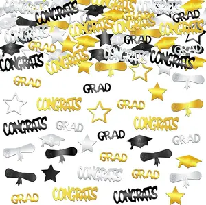 Graduation Party Decorations 2025, Black Gold Graduation Confetti Table Centerpieces Decorations for Graduation Party Supplies, Congrats Grad Party Decorations