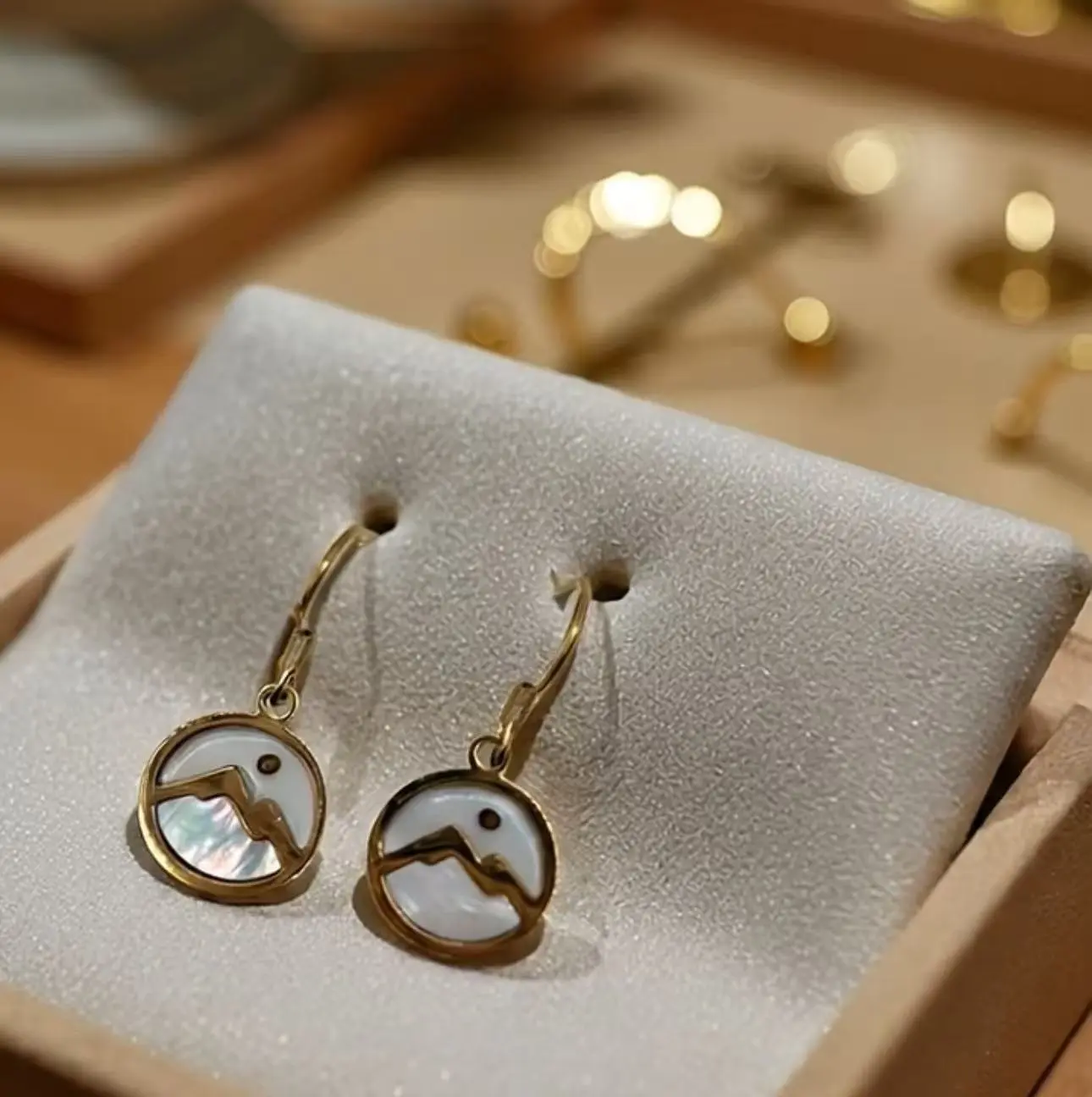 Abalone Shell Faith Mustard Seed Earrings Set Stainless Steel Hook Inspirational Bible Earring Gifts for Women Unique Mountain Design Gold Plated Lightweight Comfortable Handcrafted Look