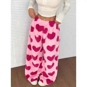 Women's Plush Long Pants, Cute Warm Fashion Casual Home Wear, All Season Comfortable Ladies' Clothing, Versatile Daily Use Can be used with raincoat(Sheet)