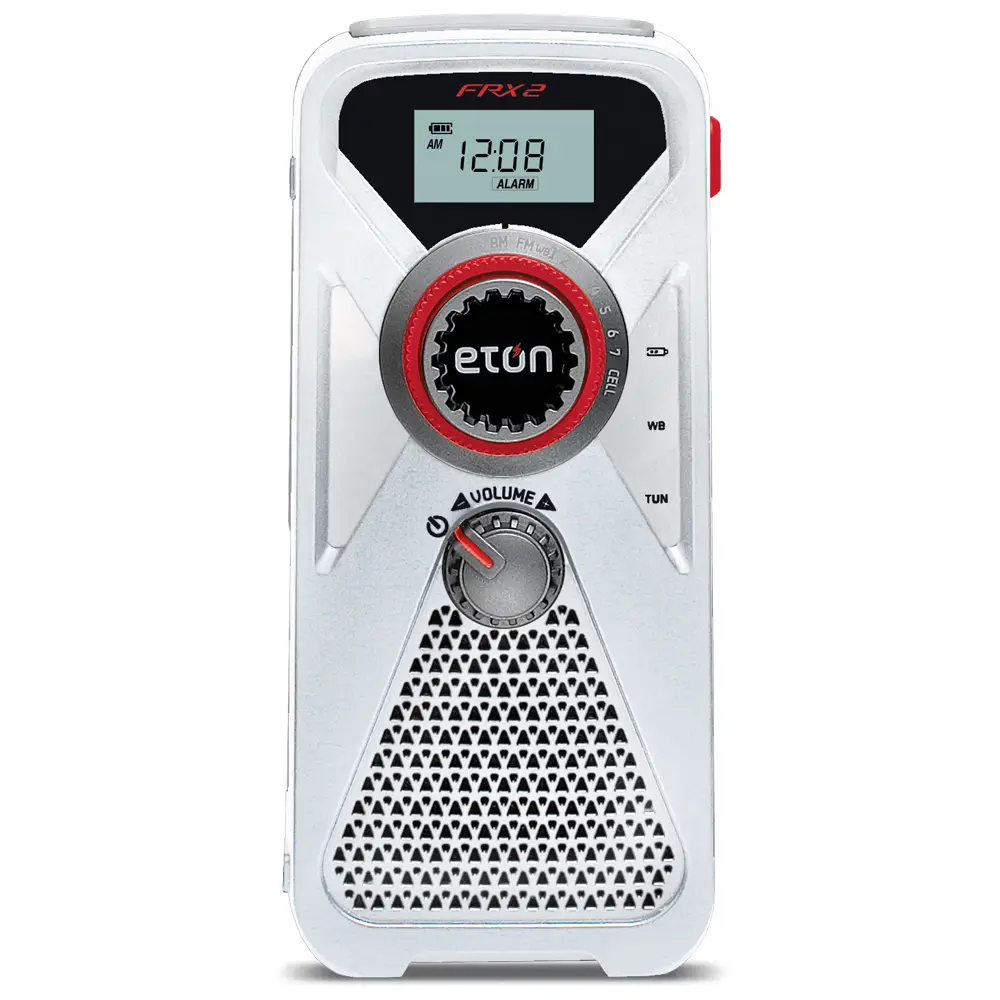 American Red Cross - Eton FRX2 Compact AM/FM/NOAA Weather Radio with Solar Power, Hand Crank, USB Smartphone Charger / Power Bank, Alarm, and LED Flas