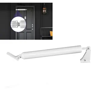 1 Set White Adjustable Pneumatic Heavy Duty Screen & Storm Door Closer, Smooth Speed Cushion Shock Door Closer for Screen Security Doors