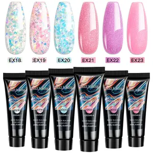 Glitter Sequins Extension Gel, Nail Art Extension Gel, Professional Nail Art & Nail Polish for Home & Salon Use, Nail Art Accessories, Nail Art Kits, Polygel Nail Kit, Glitter Base French Tip