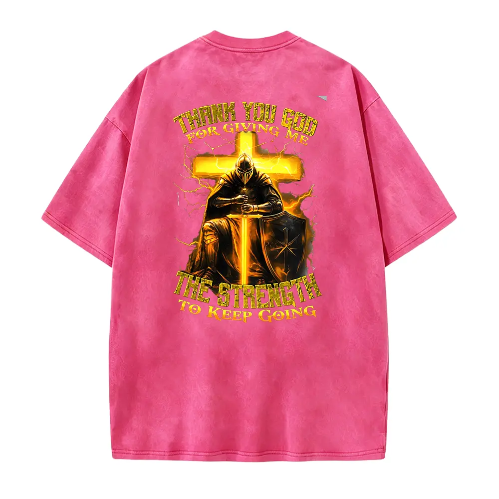 Thank You God For Giving Me The Strength To Keep Going Shirt, Christian Faith Hoodie, Knight Armor Cross Sweatshirt, Religious Believer Tee