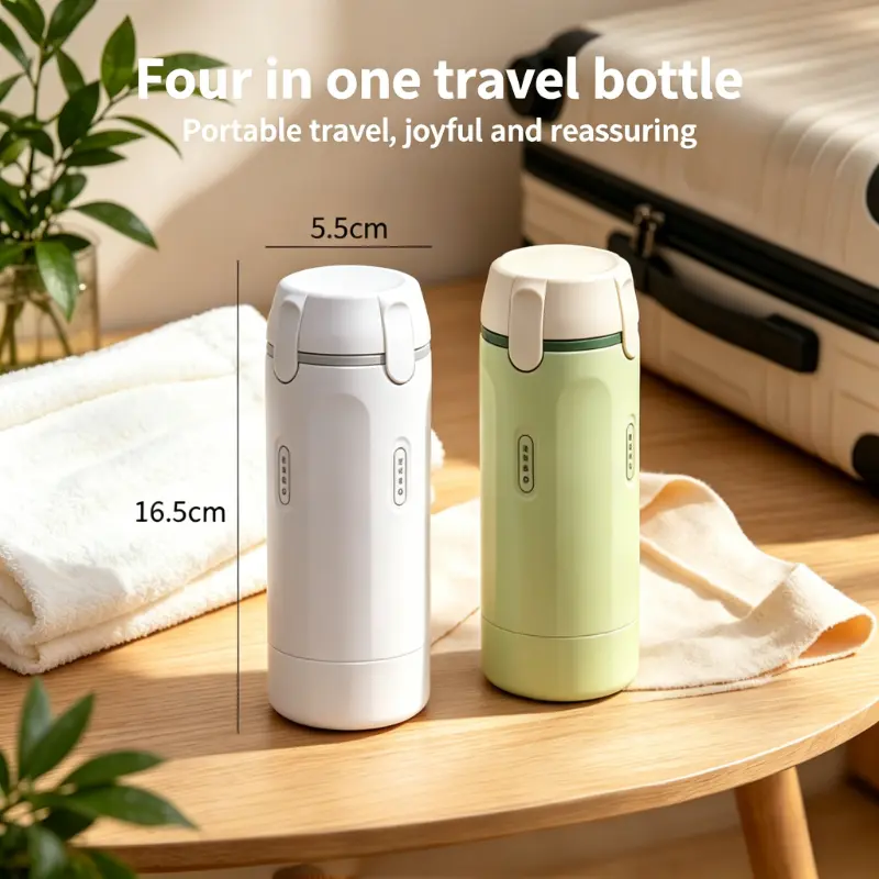 4-in-1 Portable Plastic Reusable Empty Cosmetic Shampoo Dispensing Storage Bottle - Space-Saving Home Organizer, Travel-Friendly Compact Design, Easy to Carry, Reusable Bottles, Empty Cosmetic Bottles