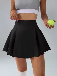 Women's Simple Elastic Waist Pleated Skirt, Stylish and Versatile A-Line Design for Everyday Commuting and Social Events, Tennis Skirts