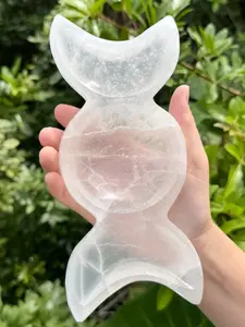 A Beautifully Crafted Round Selenite Natural Crystal Bowl, Ideal for Home Or Office Decor, Makes a Perfect Gift. (Non-Food Contact),Ideal for Home Decor & Unique Gifts