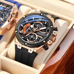 SOLLEN Men's Sports Chronograph Watch - Large Dial, Date & Multifunction Quartz, Water-Resistant Silicone Strap, Gifts for Birthdays (BF/Husband)/Valentine's/Father's Day/Weddings -720