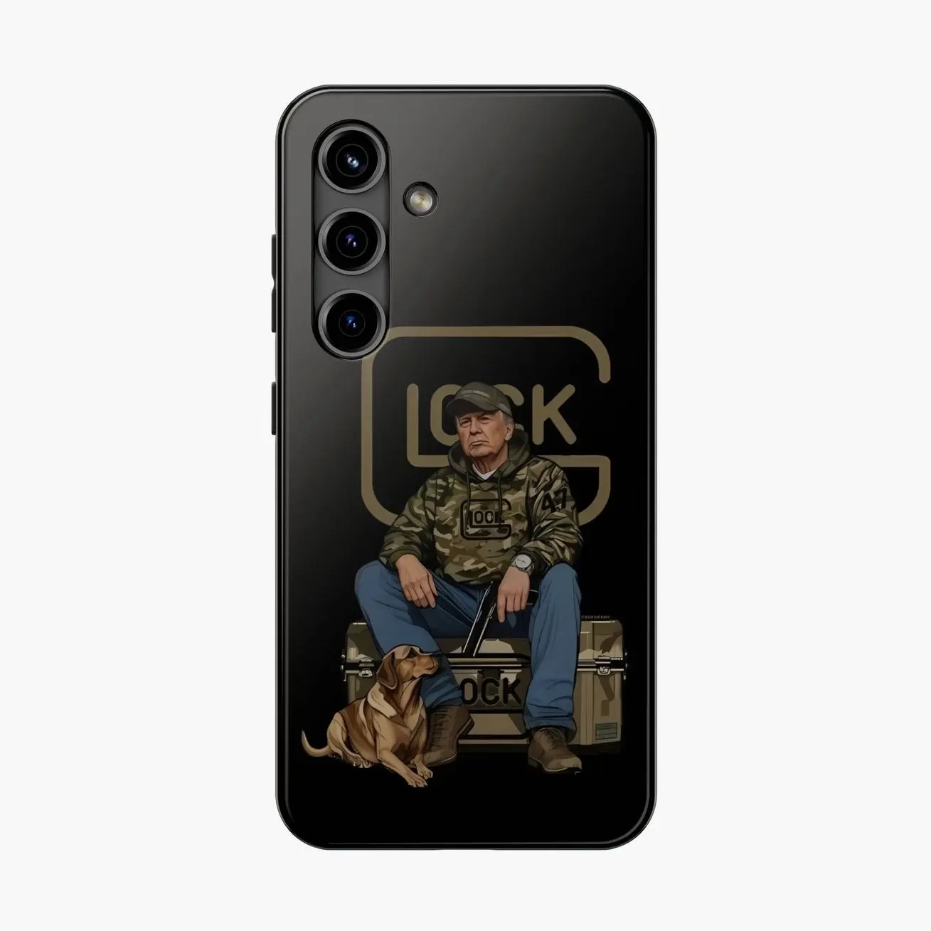 Trump Glock Camo Phone Case iPhone 17 16 15Pro, 14, 13, 12, 11, 8, XR Mini, Pro Max, Plus Accessories Protection unisex funny M