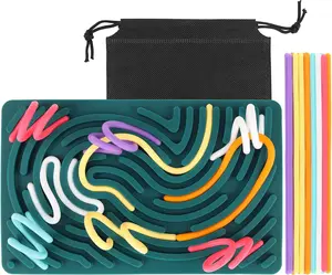 【Calming Tactile Play】CALMATRIX Sensory Activity Board – Game Controller – Silicone Strings – Focus Aid – Travel Fidget Toy