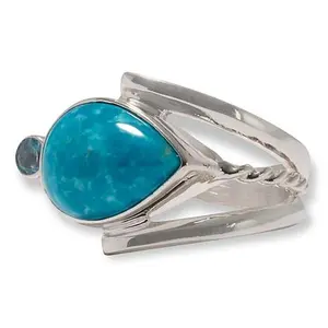 Mine Finds by Jay King Gallery Collection Sonoran Turquoise and Blue Topaz Ring