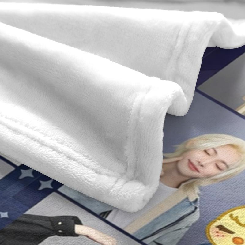 SKZ Idol Printed Blanket – Soft Flannel All-Season Throw with Cartoon Design, Cozy Bed, Sofa & Travel Blanket for Fans