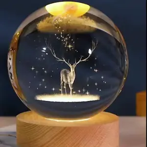 Deer 3D LED Crystal Ball - High-Quality LED Lighting for Home Decor and Creative Spaces