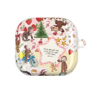 Curious George Strawberry Christmas AirPods Case –  Cover for Airpod 2 3 4