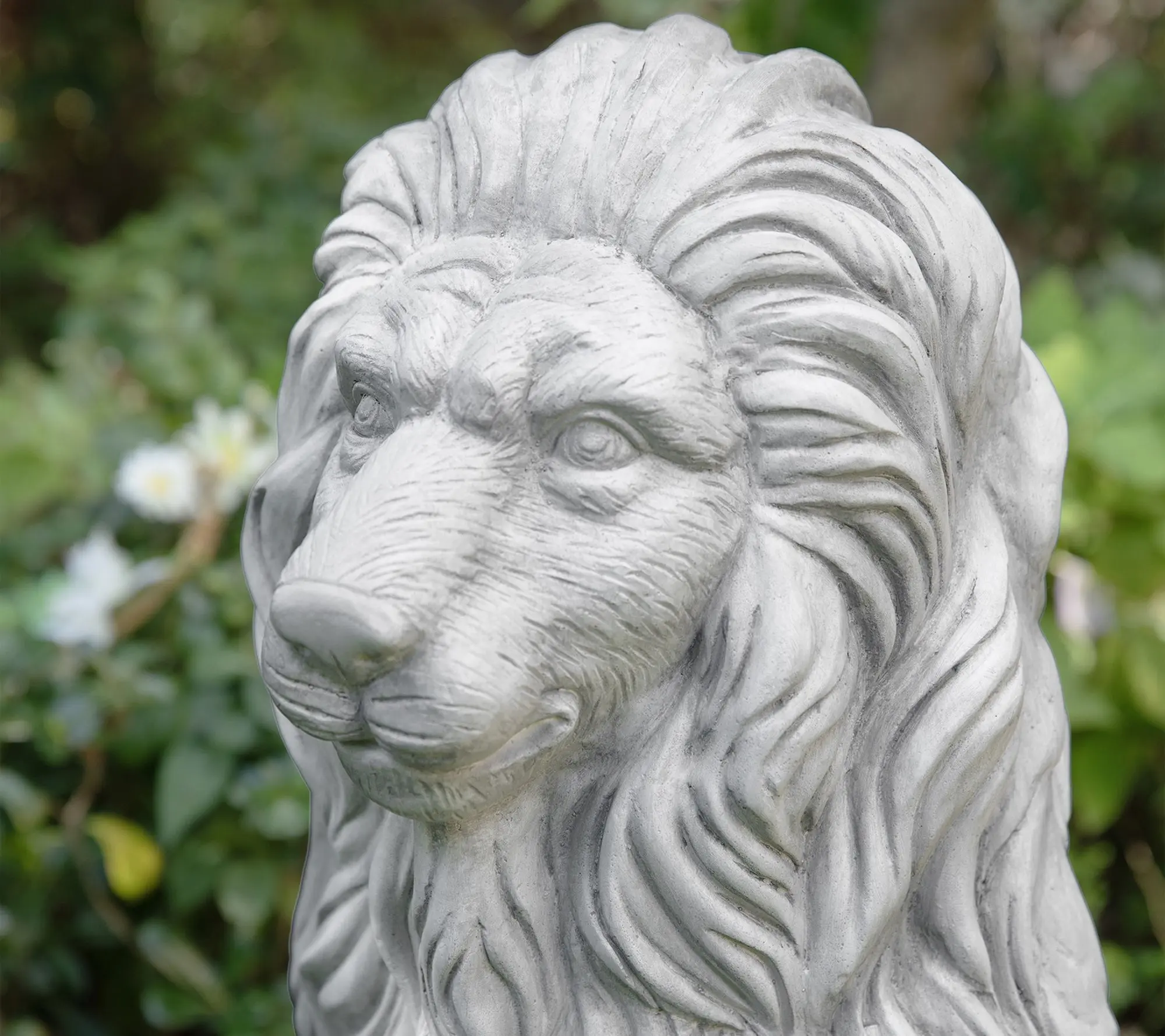 Glitzhome Oversized MGO Guardian Sitting Lion Garden Statue