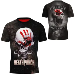 Five Finger Death Punch Heavy Metal High Quality Soft Breathable Lightweight Fabric Premium Comfort Tee Polyester, Five Finger Death Punch Fan Merch Graphic Tee, Metal Band Streetwear Graphic Shirt, Gift for FFDP Fans