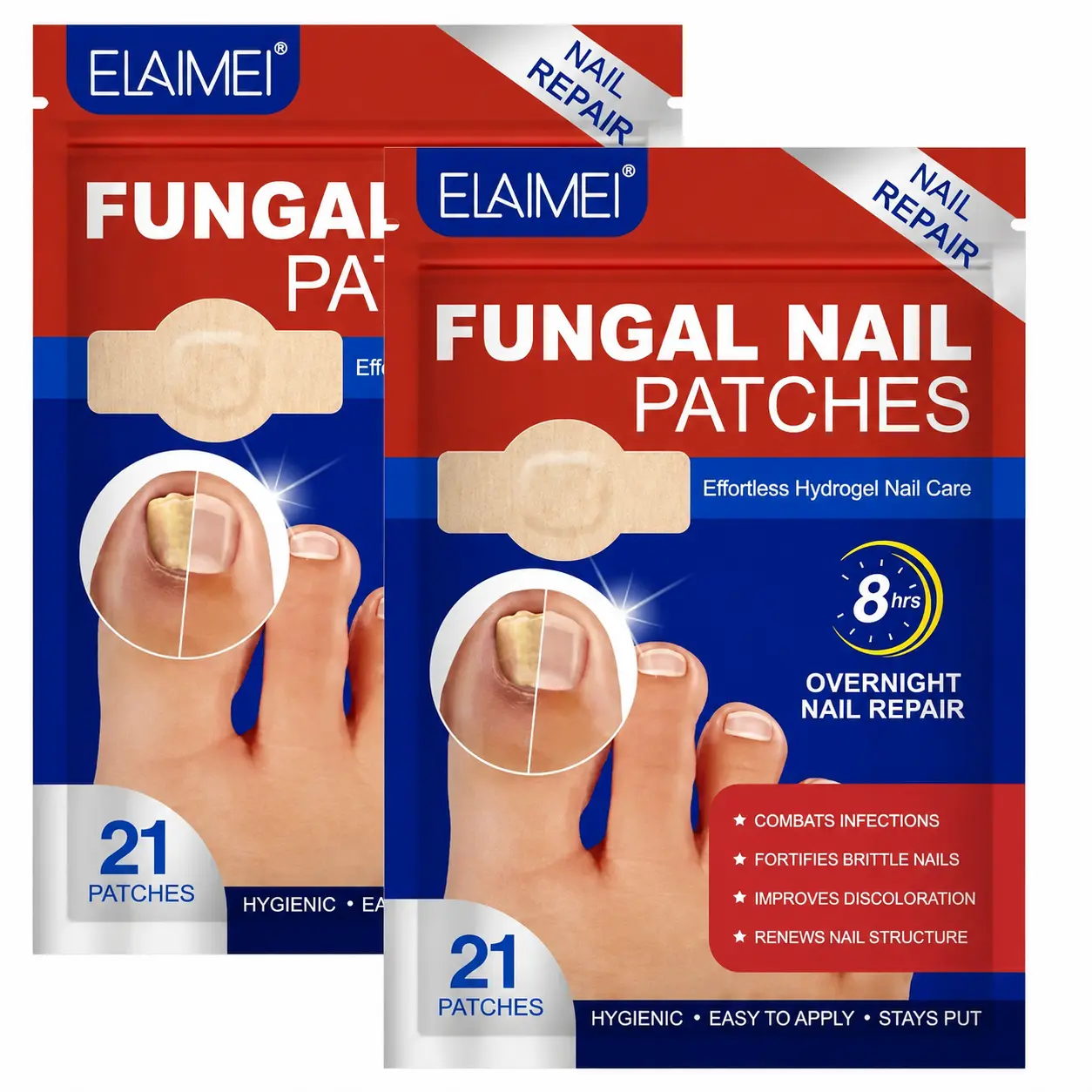 Fungal Nail Patches, 21pcs/box Nail Health Care Patches, Nail Fungus Care Patches, Suitable for Solving Fungal Nails and Other Nail Problems, Nail Supplies, Daily Care Nails Kit Set Manicure Comfort
